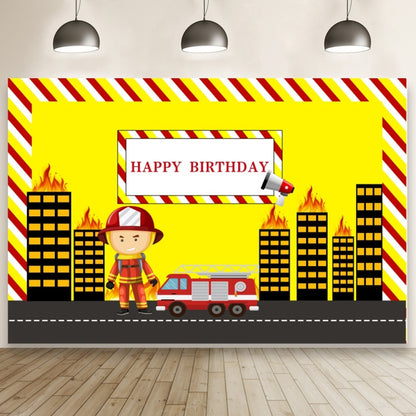 1.5m x 1m  Construction Vehicle Series Happy Birthday Photography Background Cloth(Mdv00452) - Birthday Party by buy2fix | Online Shopping UK | buy2fix