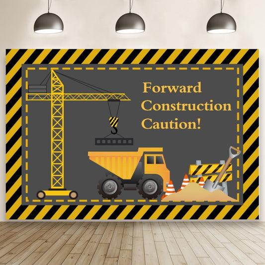 1.5m x 1m  Construction Vehicle Series Happy Birthday Photography Background Cloth(Mdv00968) - Birthday Party by buy2fix | Online Shopping UK | buy2fix