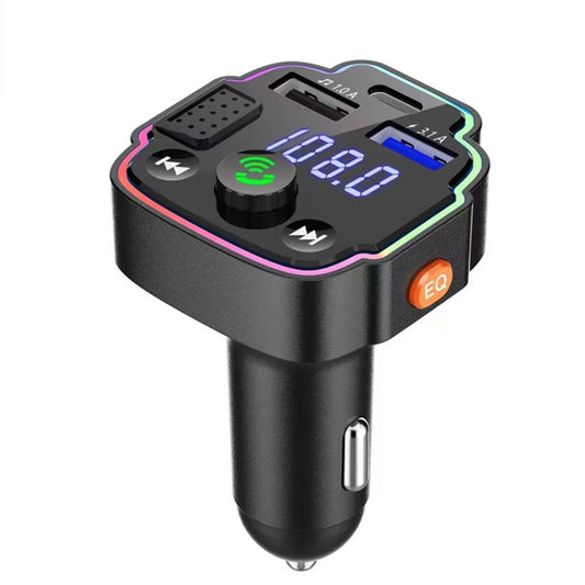 Q8 Car Bluetooth FM Transmitter Dual USB 3.1A Quick Charge Ambient Light - Bluetooth Car Kits by buy2fix | Online Shopping UK | buy2fix