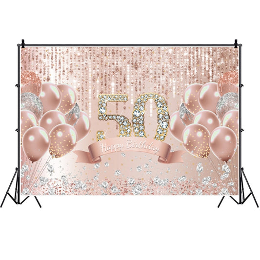 MDU05524 1.5m x 1m Rose Golden Balloon Birthday Party Background Cloth Photography Photo Pictorial Cloth - Birthday Party by buy2fix | Online Shopping UK | buy2fix
