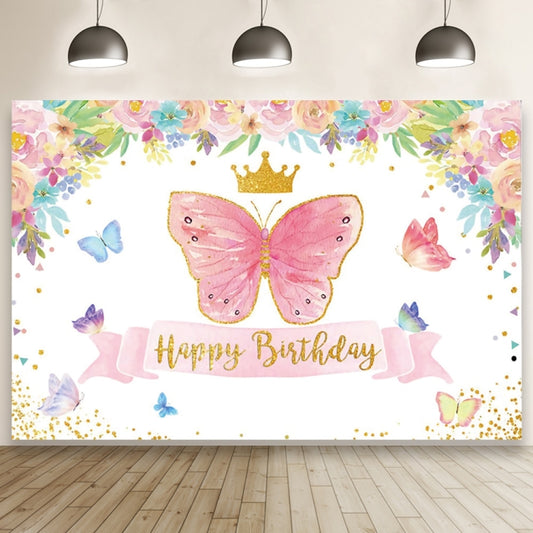 1.5m X 1m Butterfly Pattern Photography Backdrop Birthday Party Decoration Background Cloth(MDT08842) - Birthday Party by buy2fix | Online Shopping UK | buy2fix