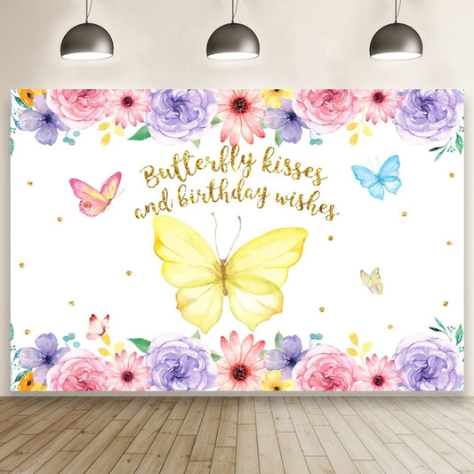 1.5m X 1m Butterfly Pattern Photography Backdrop Birthday Party Decoration Background Cloth(MDT09891) - Birthday Party by buy2fix | Online Shopping UK | buy2fix