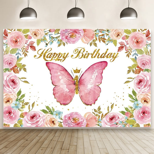 1.5m X 1m Butterfly Pattern Photography Backdrop Birthday Party Decoration Background Cloth(MDT10442) - Birthday Party by buy2fix | Online Shopping UK | buy2fix