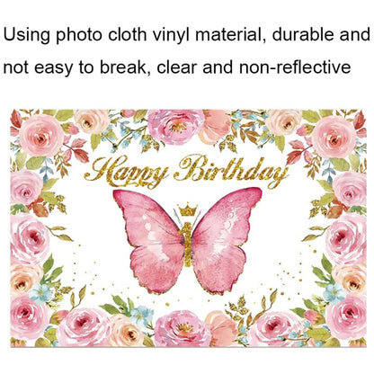 1.5m X 1m Butterfly Pattern Photography Backdrop Birthday Party Decoration Background Cloth(MDT10442) - Birthday Party by buy2fix | Online Shopping UK | buy2fix