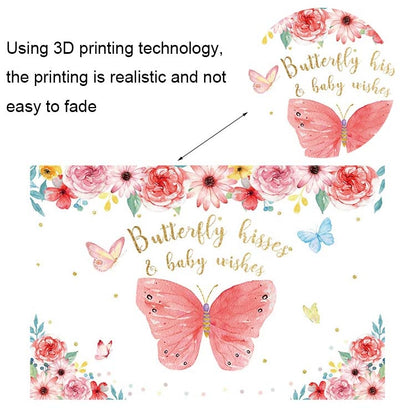 1.5m X 1m Butterfly Pattern Photography Backdrop Birthday Party Decoration Background Cloth(MDT08919) - Birthday Party by buy2fix | Online Shopping UK | buy2fix