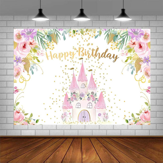 1.5m X 1m Cartoon Castle Photography Background Cloth Birthday Party Scene Decoration - Birthday Party by buy2fix | Online Shopping UK | buy2fix