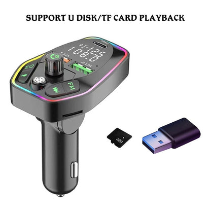Q10 Car Bluetooth MP3 With TYPE-C Port PD Charging FM Transmitter - Bluetooth Car Kits by buy2fix | Online Shopping UK | buy2fix
