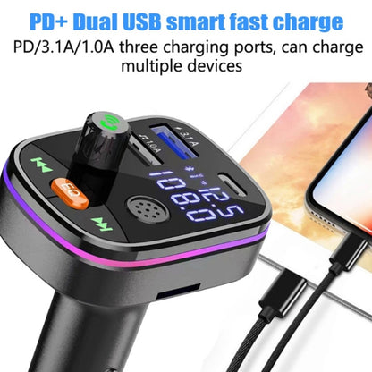 Q10 Car Bluetooth MP3 With TYPE-C Port PD Charging FM Transmitter - Bluetooth Car Kits by buy2fix | Online Shopping UK | buy2fix