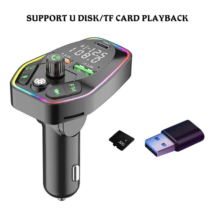 Q9 Car Bluetooth MP3 With TYPE-C Port PD Charging FM Transmitter - Bluetooth Car Kits by buy2fix | Online Shopping UK | buy2fix