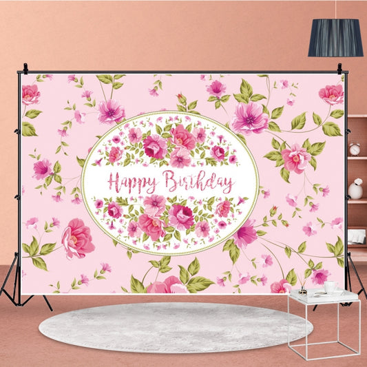 1.5m x 1m Flower Series Happy Birthday Party Photography Background Cloth(MDU04215) - Birthday Party by buy2fix | Online Shopping UK | buy2fix