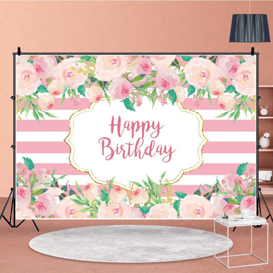 1.5m x 1m Flower Series Happy Birthday Party Photography Background Cloth(MDU04214) - Birthday Party by buy2fix | Online Shopping UK | buy2fix