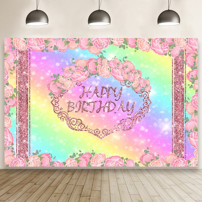 1.5m x 1m Flower Series Happy Birthday Party Photography Background Cloth(MSD00694) - Birthday Party by buy2fix | Online Shopping UK | buy2fix