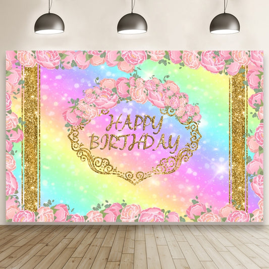 1.5m x 1m Flower Series Happy Birthday Party Photography Background Cloth(MSD00695) - Birthday Party by buy2fix | Online Shopping UK | buy2fix
