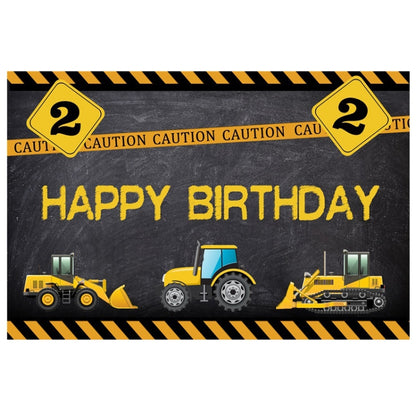 1.2m x 0.8m Construction Vehicle Series Happy Birthday Photography Background Cloth(11604130) - Birthday Party by buy2fix | Online Shopping UK | buy2fix