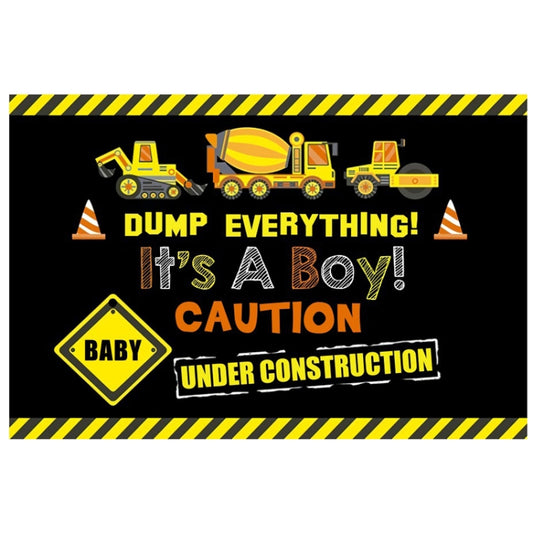 1.2m x 0.8m Construction Vehicle Series Happy Birthday Photography Background Cloth(12009897) - Birthday Party by buy2fix | Online Shopping UK | buy2fix
