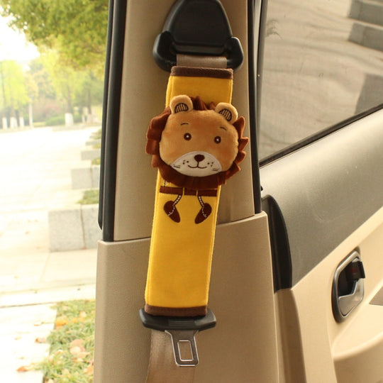 H002 Housse de dessin animé pour ceinture de sécurité de voiture pour enfants (Lion)