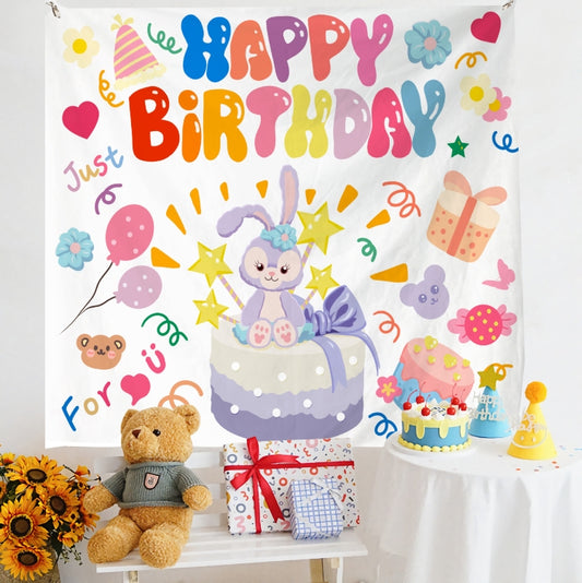 Birthday Layout Hanging Cloth Children Photo Wall Cloth, Size: 150x230cm Velvet(6) - Cartoon by buy2fix | Online Shopping UK | buy2fix