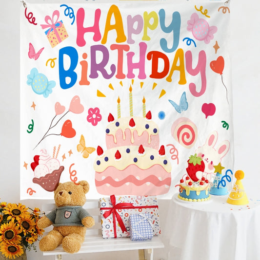 Birthday Layout Hanging Cloth Children Photo Wall Cloth, Size: 180x200cm Velvet(3) - Cartoon by buy2fix | Online Shopping UK | buy2fix