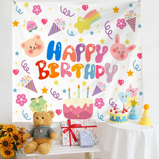 Birthday Layout Hanging Cloth Children Photo Wall Cloth, Size: 180x200cm Velvet(4) - Cartoon by buy2fix | Online Shopping UK | buy2fix