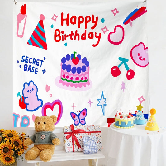 Birthday Layout Hanging Cloth Children Photo Wall Cloth, Size: 180x200cm Velvet(14) - Cartoon by buy2fix | Online Shopping UK | buy2fix