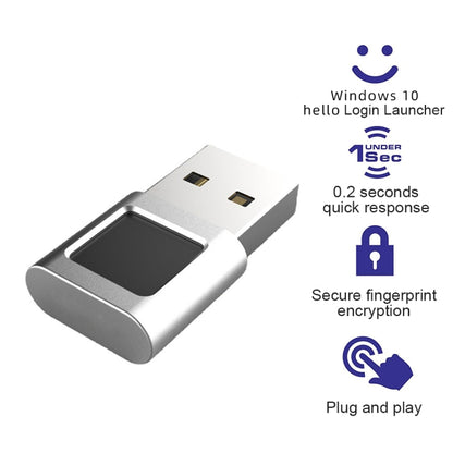 TRU8 Mini USB Fingerprint Reader Module for Windows 11 / 10 Hello Dongle - Gadget by buy2fix | Online Shopping UK | buy2fix