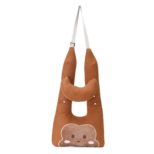 8146 Bande dessinée réglable voiture enfants sommeil ceinture de sécurité oreiller cervical en forme de U (café singe)