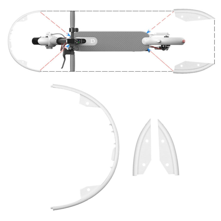 For Xiaomi Mijia M365 Side Protection Cover + Front Rear Bumper(White) - Accessories & Parts by buy2fix | Online Shopping UK | buy2fix