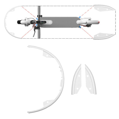 For Xiaomi Mijia M365 Side Protection Cover + Front Rear Bumper(White) - Accessories & Parts by buy2fix | Online Shopping UK | buy2fix