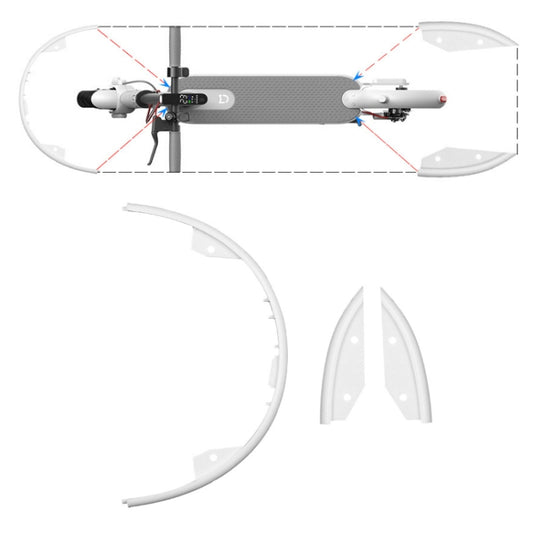 For Xiaomi Mijia M365 Side Protection Cover + Front Rear Bumper(White) - Accessories & Parts by buy2fix | Online Shopping UK | buy2fix