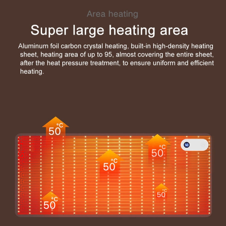 150W 80x33cm Heated Mouse Pad Digital Display Adjustable Hand Warmer Desk Pad 220V EU Plug Black by buy2fix