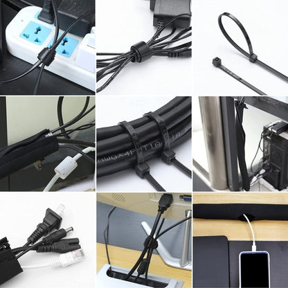 3 In 1 0.5m Kit Cord Management Organizer Kit Cable Sleeve With Zipper Cable Clip by buy2fix