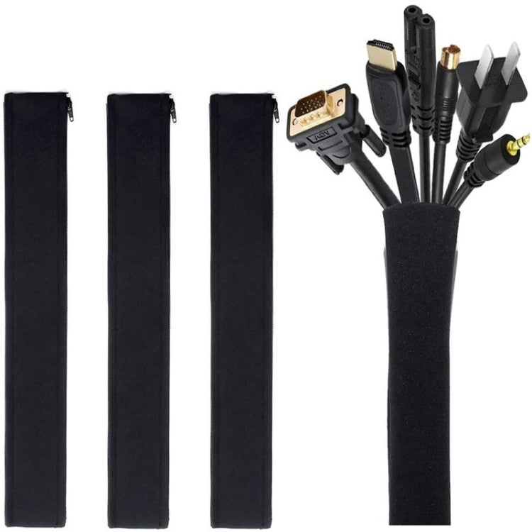 4pcs Zipper Ties Cord Management Organizer Kit Cable Sleeve With Zipper Cable Clip by buy2fix