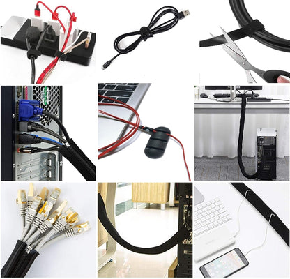 4pcs Zipper Ties Cord Management Organizer Kit Cable Sleeve With Zipper Cable Clip by buy2fix