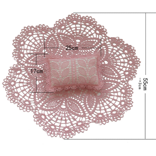 Hollow Lace Round Blanket + Pillow Suit Baby Photography Props(Khaki) - Baby Photo Props by buy2fix | Online Shopping UK | buy2fix