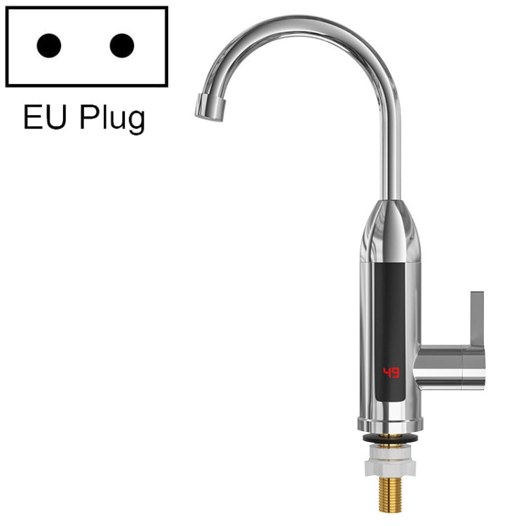 Smart Household Digital Display Instant Hot Kitchen Electric Faucet, Plug: EU Plug(Silver) - Faucets & Accessories by buy2fix | Online Shopping UK | buy2fix
