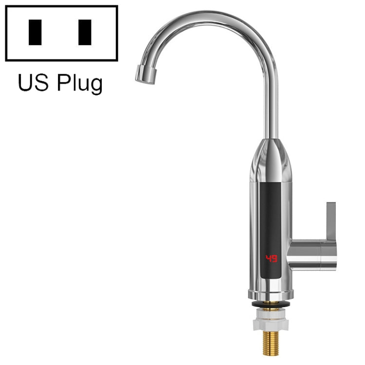 Smart Household Digital Display Instant Hot Kitchen Electric Faucet, Plug: US Plug(Silver) - Faucets & Accessories by buy2fix | Online Shopping UK | buy2fix