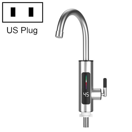 Smart Household Digital Display Instant Hot Kitchen Electric Faucet, Plug: US Plug(Stainless Steel) - Faucets & Accessories by buy2fix | Online Shopping UK | buy2fix