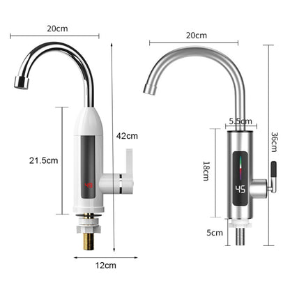 Smart Household Digital Display Instant Hot Kitchen Electric Faucet, Plug: US Plug(Silver) - Faucets & Accessories by buy2fix | Online Shopping UK | buy2fix