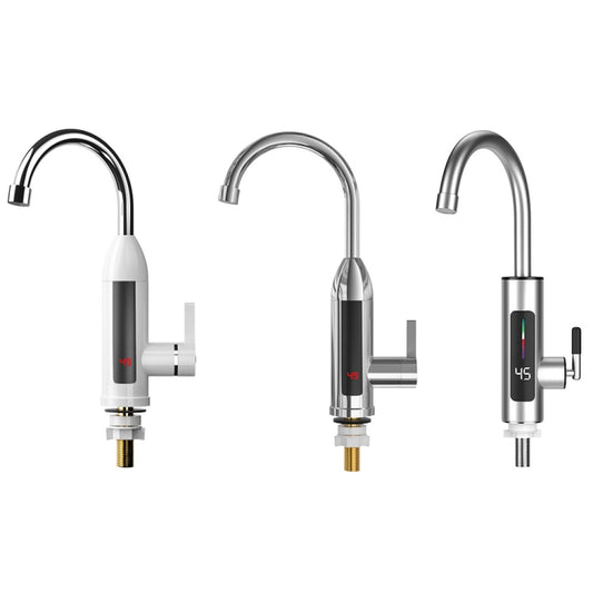 Smart Household Digital Display Instant Hot Kitchen Electric Faucet, Plug: UK Plug(Stainless Steel) - Faucets & Accessories by buy2fix | Online Shopping UK | buy2fix