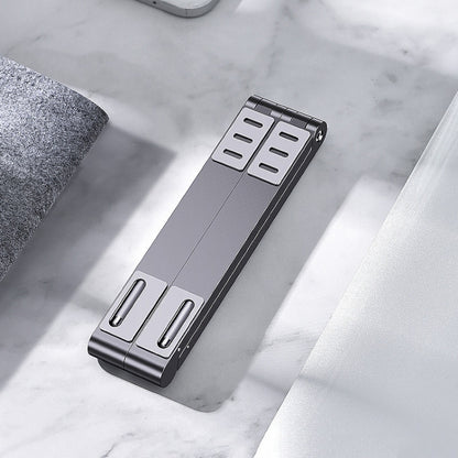 X23 3 In 1 Portable Storage Foldable Aluminum Phone Tablet Stand(Grey) - Laptop Stand by buy2fix | Online Shopping UK | buy2fix