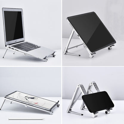 X23 3 In 1 Portable Storage Foldable Aluminum Phone Tablet Stand(Grey) - Laptop Stand by buy2fix | Online Shopping UK | buy2fix
