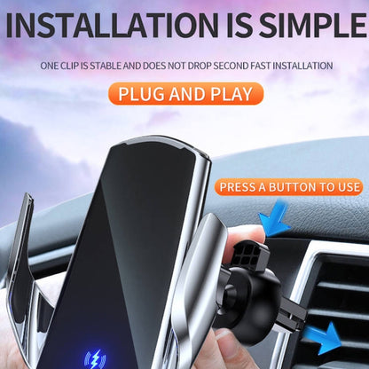 Q3 Infrared Induction Magnetic Car Wireless Charging Phone Bracket with Micro USB + 8 Pin + Type-C / USB-C Magnetic Connector(Gold) - Wireless Charger Holders by buy2fix | Online Shopping UK | buy2fix