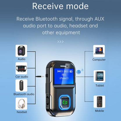 BR11 With Screen Bluetooth Audio Receiver MP3 Player - Bluetooth Adapters by buy2fix | Online Shopping UK | buy2fix