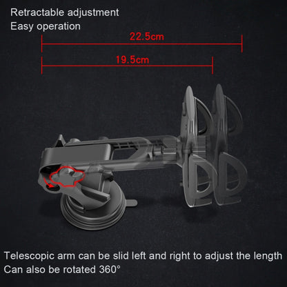 Yesido C111 Double Pole Rotating Telescopic Arm Car Bracket(Black) - Universal Car Holders by Yesido | Online Shopping UK | buy2fix