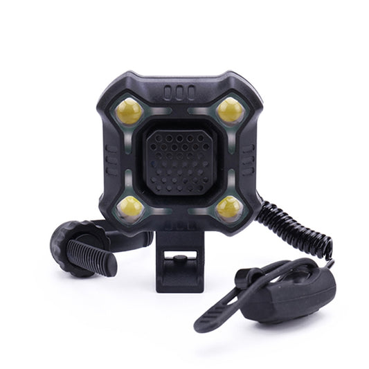 2 In 1 Bike 140db Bell 4 Lamp Cycling Light Bicycle Horn 5-sounds Alarm(Black) by buy2fix