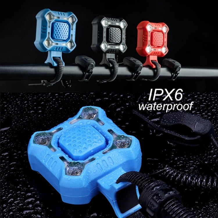 2 In 1 Bike 140db Bell 4 Lamp Cycling Light Bicycle Horn 5-sounds Alarm(Blue) by buy2fix
