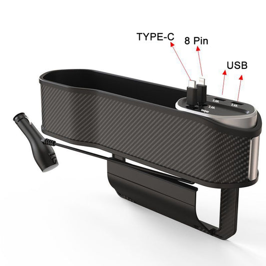Car Seat Clip Organizer Multifunctional Car Charger, Specification: Carbon Fiber - Stowing Tidying by buy2fix | Online Shopping UK | buy2fix