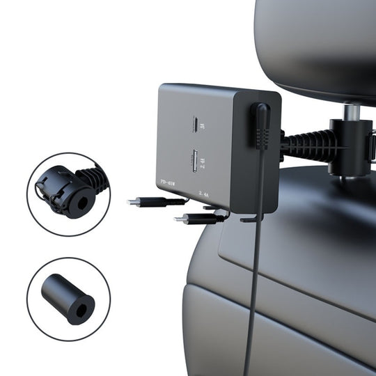 Chargeur USB de voiture à charge rapide rétractable à double câble PD 65 W (13e génération)
