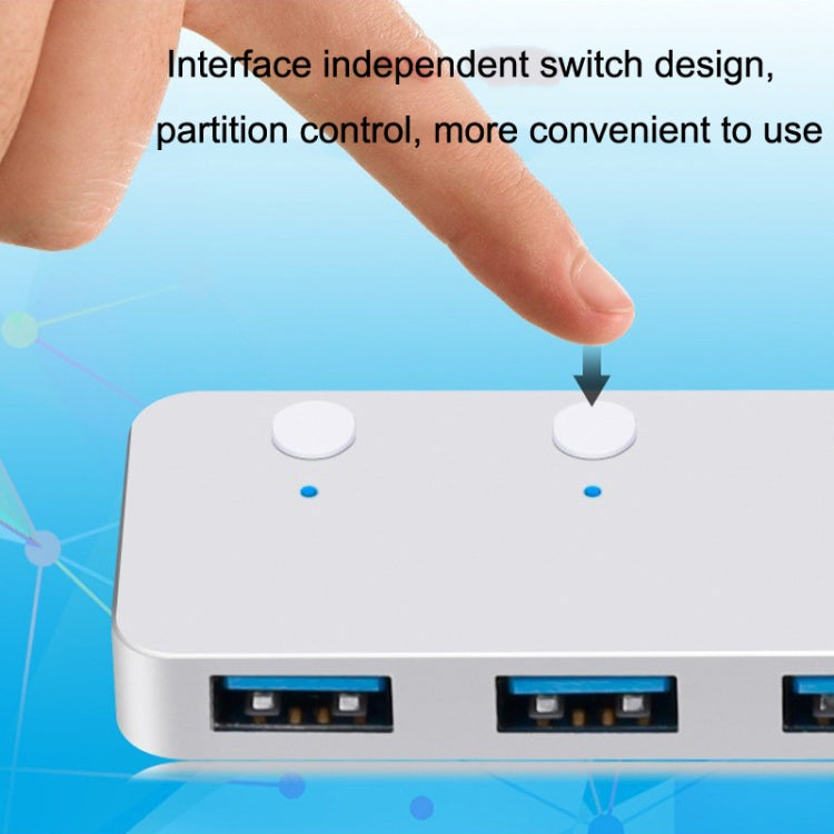 HS0059 Independent Switch USB 3.0 4 Ports Extension Type-C / USB-C Aluminum Alloy HUB, Cable Length: 30cm by buy2fix
