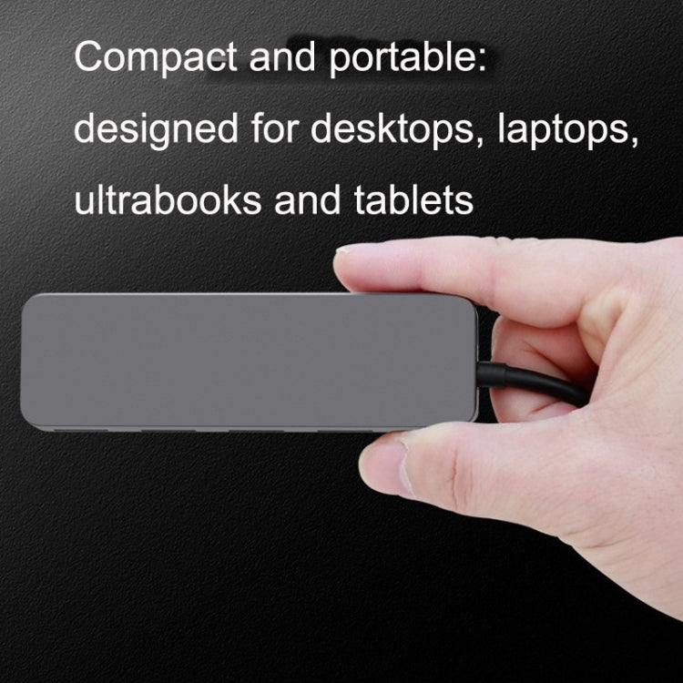 HS0059 Independent Switch USB 3.0 4 Ports Extension Type-C / USB-C Aluminum Alloy HUB, Cable Length: 30cm by buy2fix